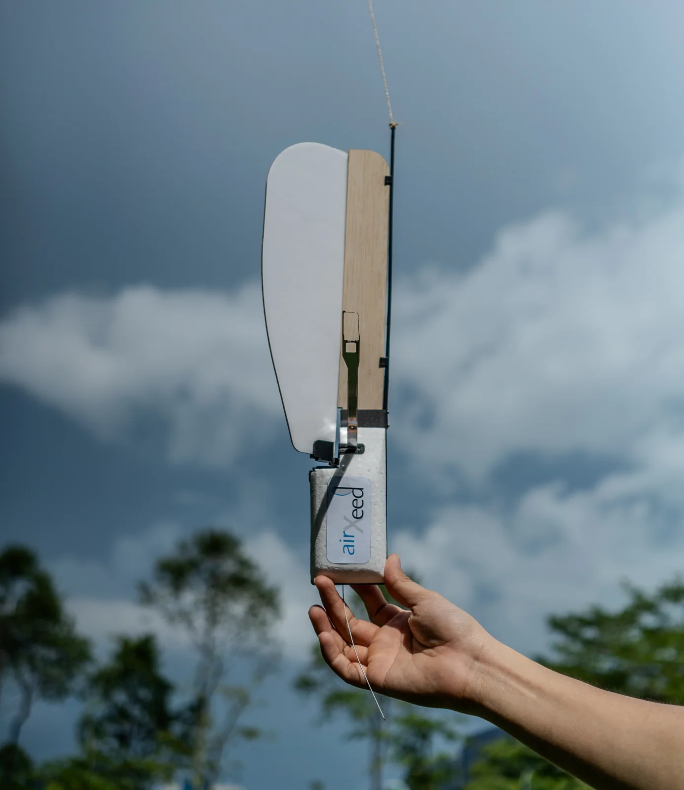 airXeed radiosonde held up against the sky