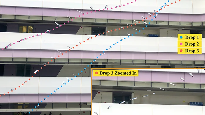 Measured gliding trajectories during experiments.