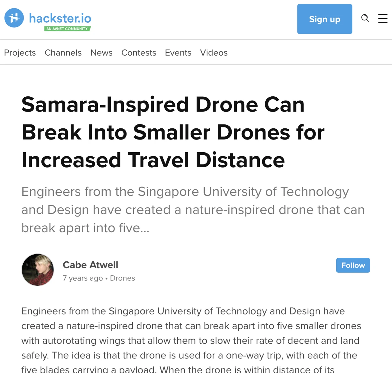 Hackster.io feature about SAW